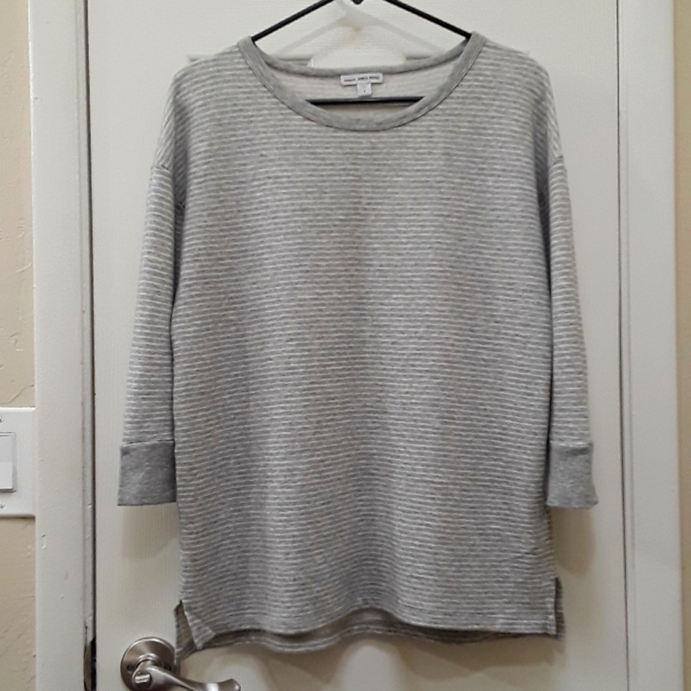 James Perse Striped 3/4 Sleeve Top - Picture 4 of 8